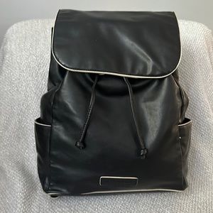 Vera Bradley Drawstring Backpack Black Faux Leather
